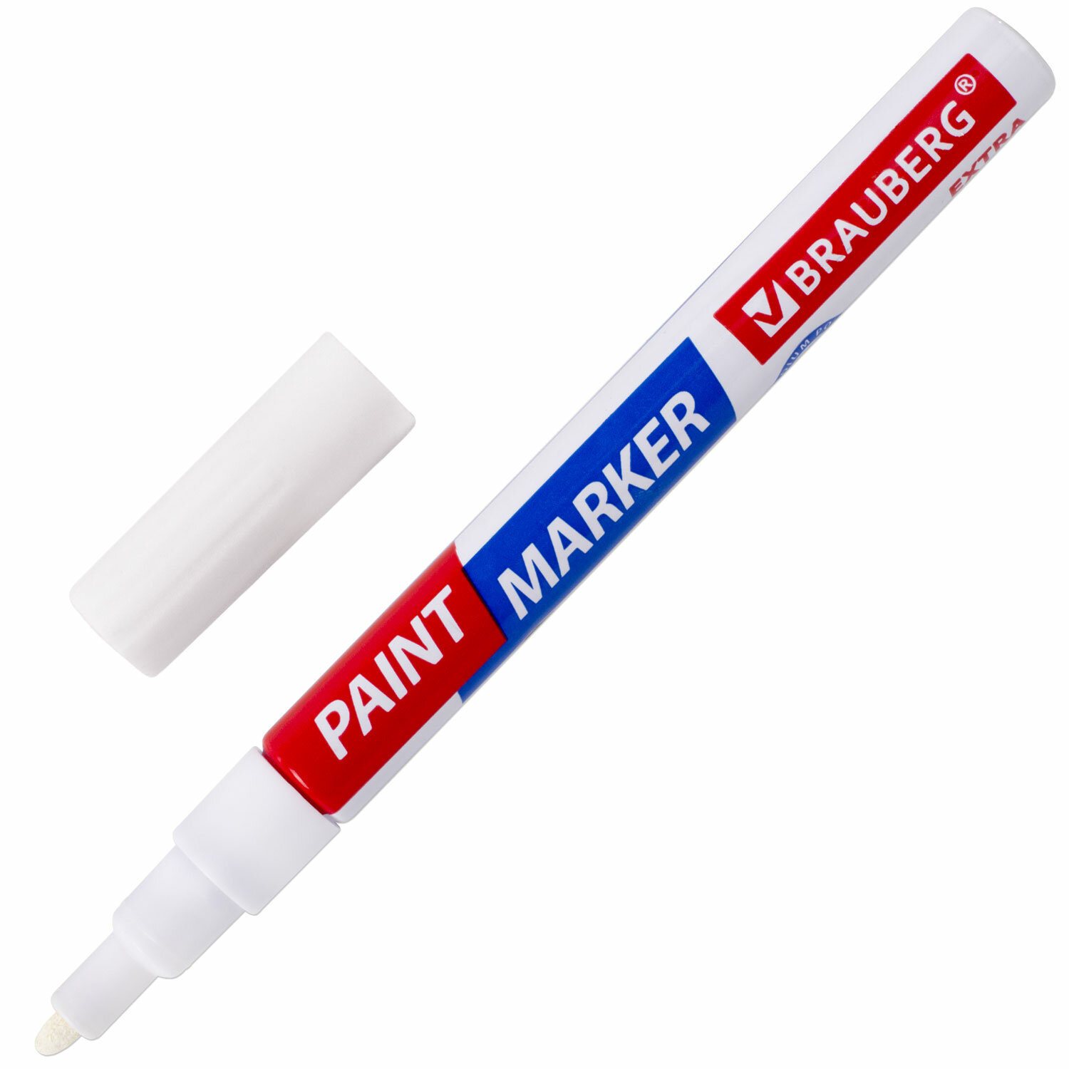 Маркер-краска лаковый Brauberg Extra 151967, 2мм, белый, 12шт маркер для доски brauberg