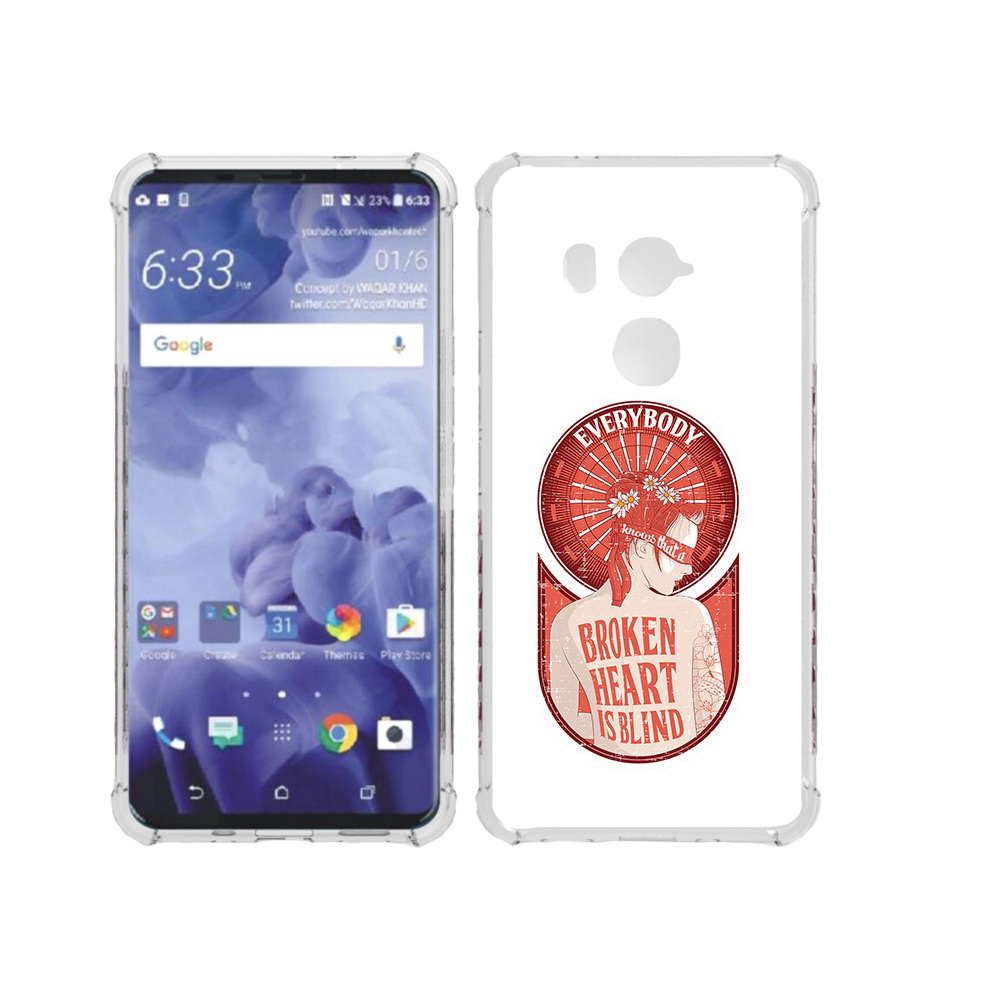 

Чехол MyPads Tocco для HTC U11 Plus девушка разбитое сердце, Прозрачный, Tocco