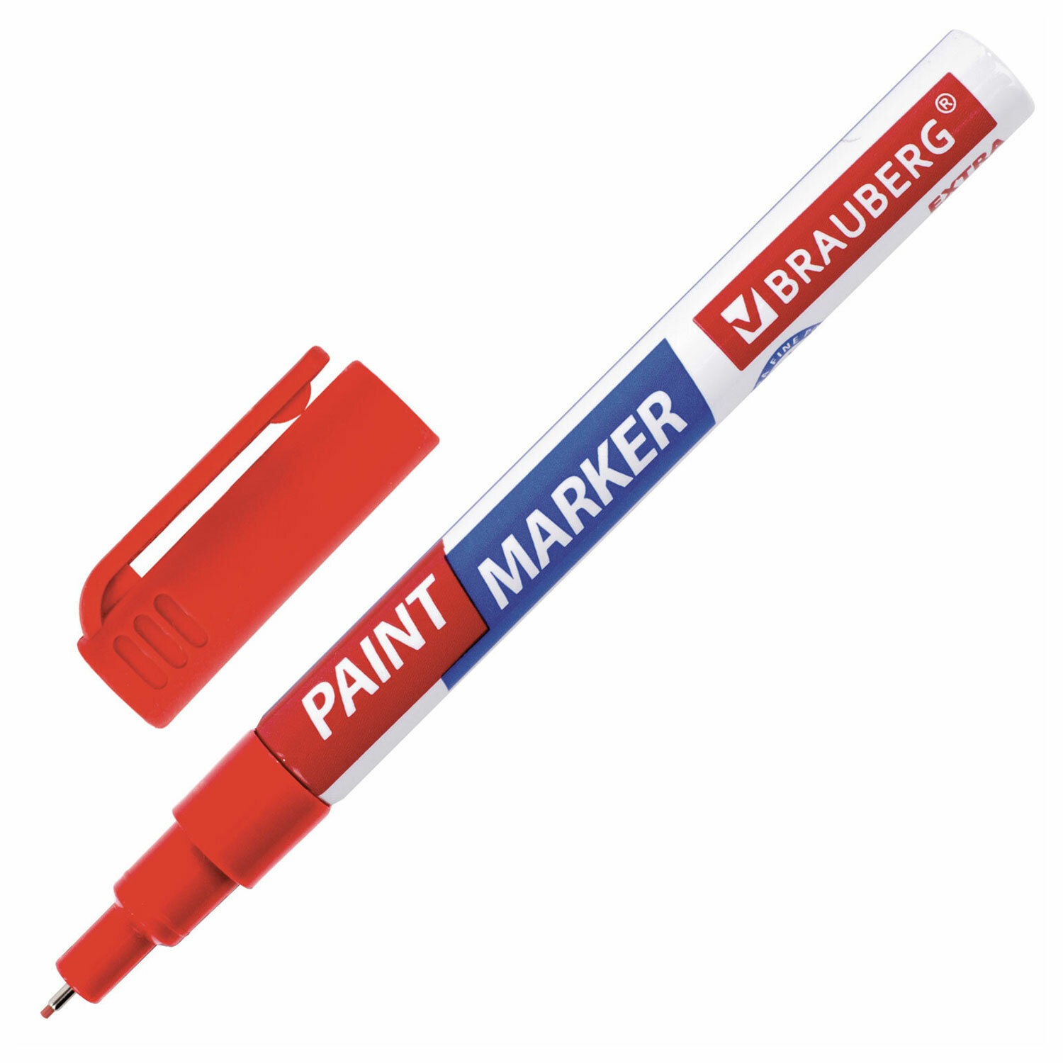 Маркер-краска лаковый Brauberg Extra 151964, 1мм, красный, 12шт маркер для электриков artline 0 4 1 0 мм electricians marker оранжевый ekpelft 197