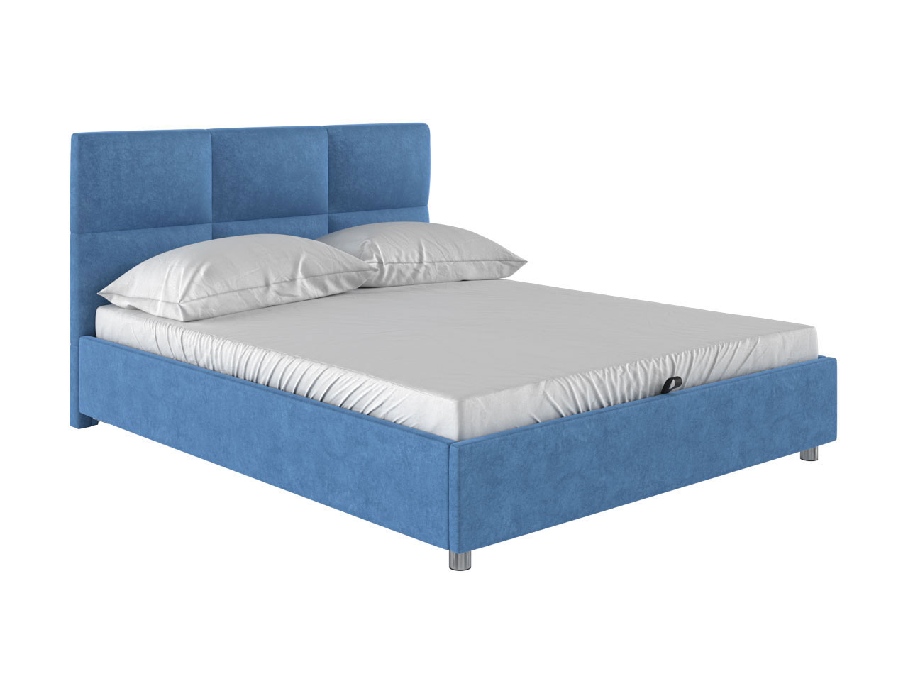 фото Односпальная кровать первый мебельный прагма пм голубой, велюр