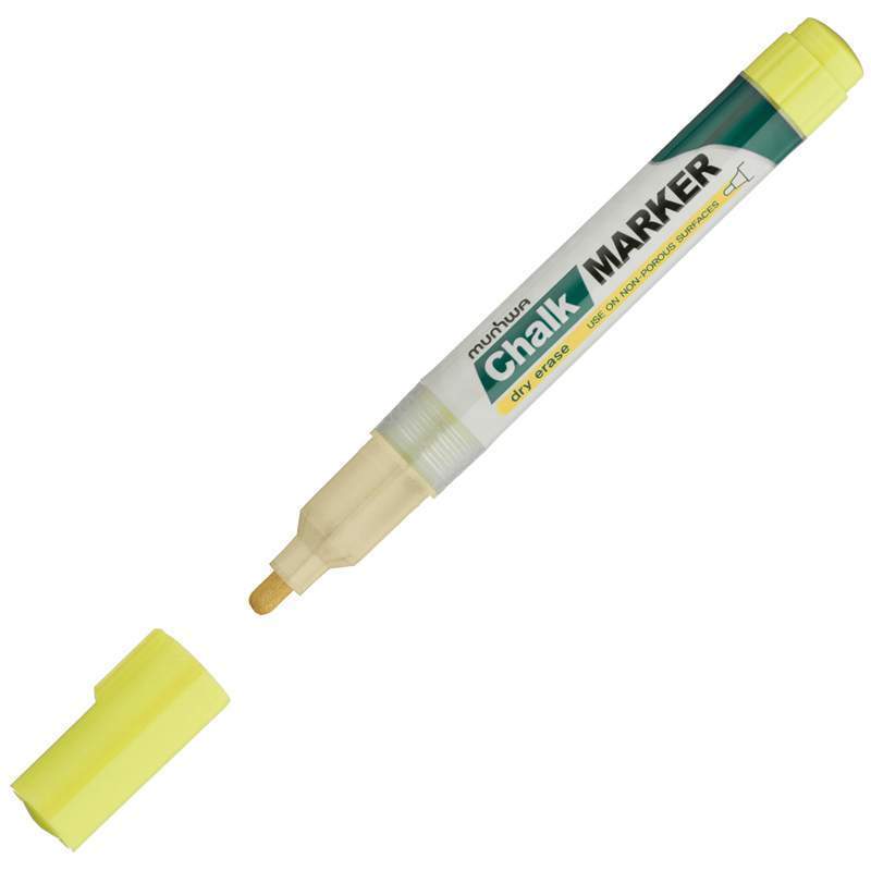 

Маркер меловой Munhwa "Chalk Marker" 227224, 3мм, желтый, 5шт., 227224