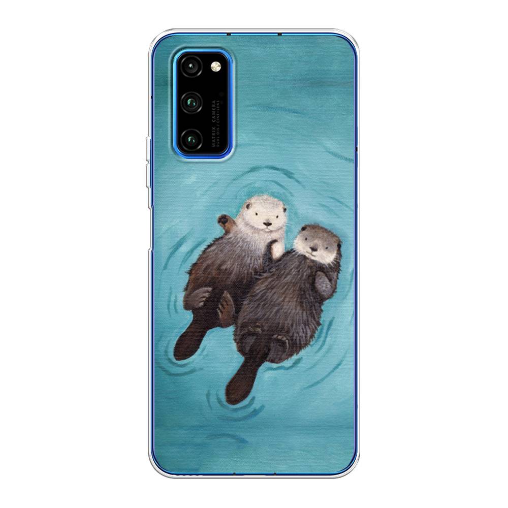 

Чехол Awog на Huawei Honor V30 Pro "Парочка бобров", Голубой, 611450-10