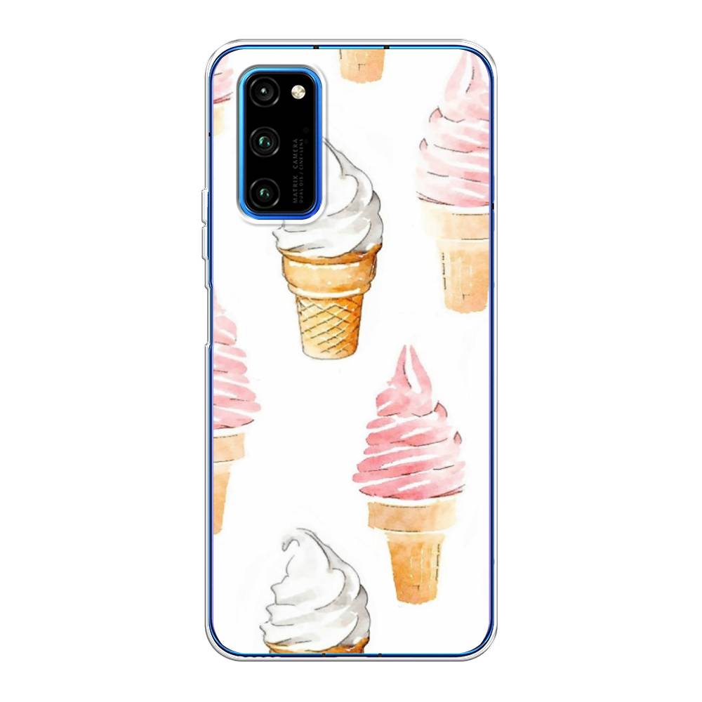 

Чехол Awog на Huawei Honor V30 Pro "Нарисованное мороженое", Белый;розовый, 611450-10