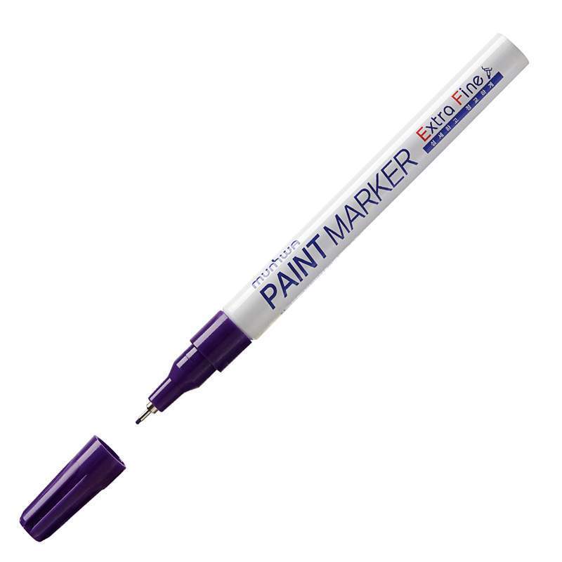 Маркер-краска Munhwa Extra Fine Paint Marker 260038, 1мм, фиолетовый, 12шт маркер лаковый для промышленной графики munhwa paint marker slim грифель 2 мм