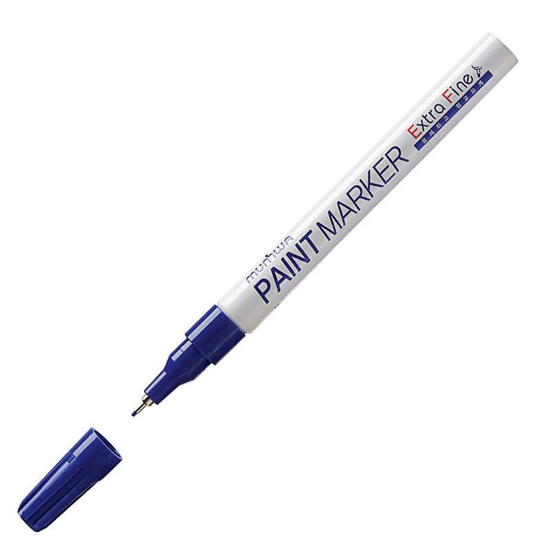 Маркер-краска Munhwa Extra Fine Paint Marker 260037, 1мм, синий, 12шт маркер лаковый для промышленной графики munhwa paint marker slim грифель 2 мм