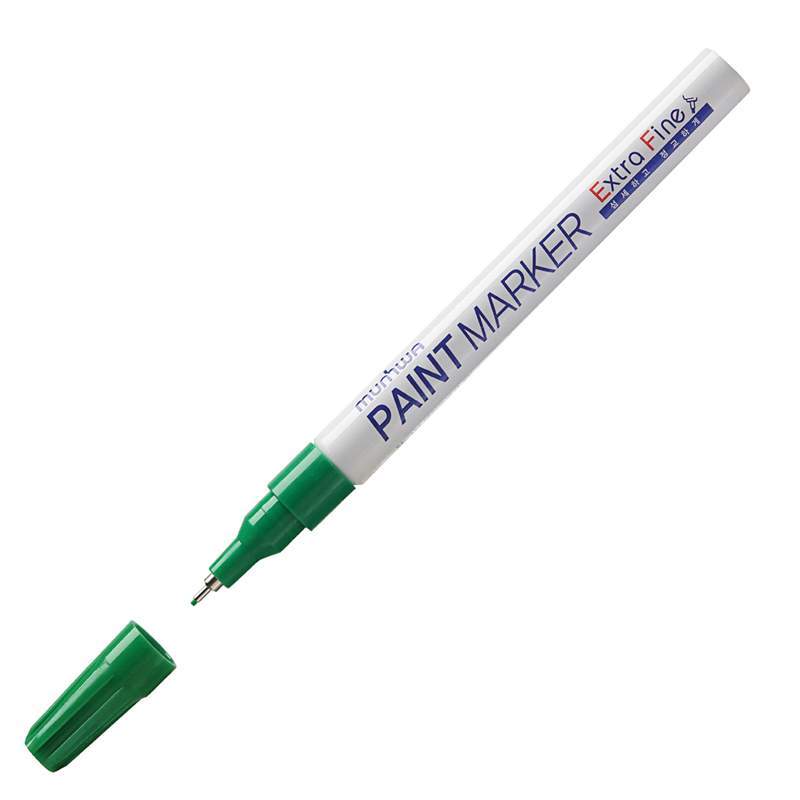 Маркер-краска Munhwa Extra Fine Paint Marker 260035, 1мм, зеленый, 12шт маркер лаковый для промышленной графики munhwa paint marker slim грифель 2 мм