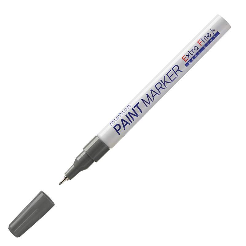 Маркер-краска Munhwa Extra Fine Paint Marker 260033, 1мм, серебристый, 12шт маркер лаковый для промышленной графики munhwa paint marker slim грифель 2 мм