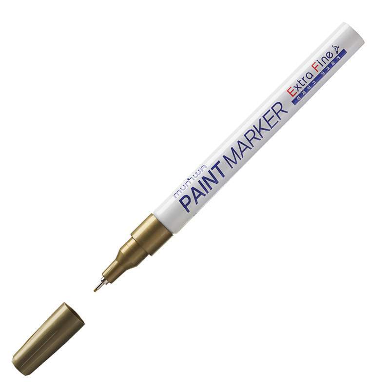 Маркер-краска Munhwa Extra Fine Paint Marker 260032, 1мм, золотистый, 12шт строительный мелковый карандаш pica marker 592 054 флуоресцентный 12 мм
