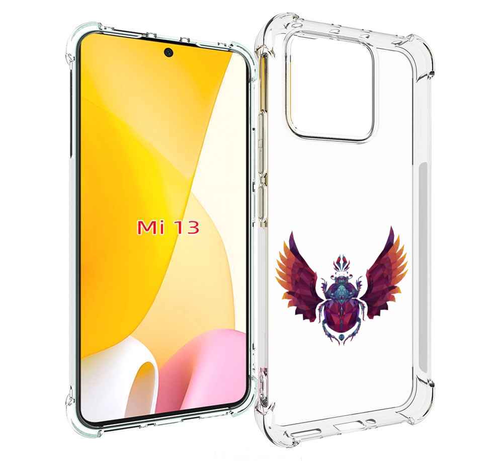 

Чехол MyPads алмазный скоробей для Xiaomi 13, Прозрачный, Tocco