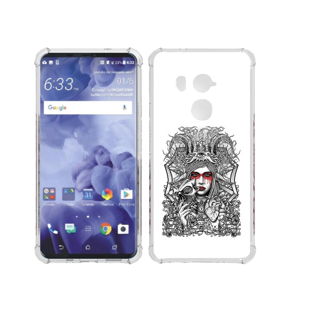 

Чехол MyPads Tocco для HTC U11 Plus грусная девушка, Прозрачный, Tocco