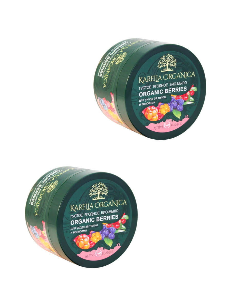 Комплект Био-мыло ягодное Karelia Organica Organic Berries Для тела и волос 500млх2шт