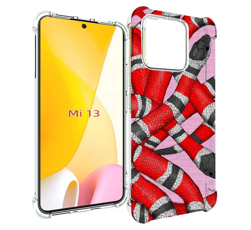 

Чехол MyPads змея-красно-черно-белый для Xiaomi 13, Прозрачный, Tocco