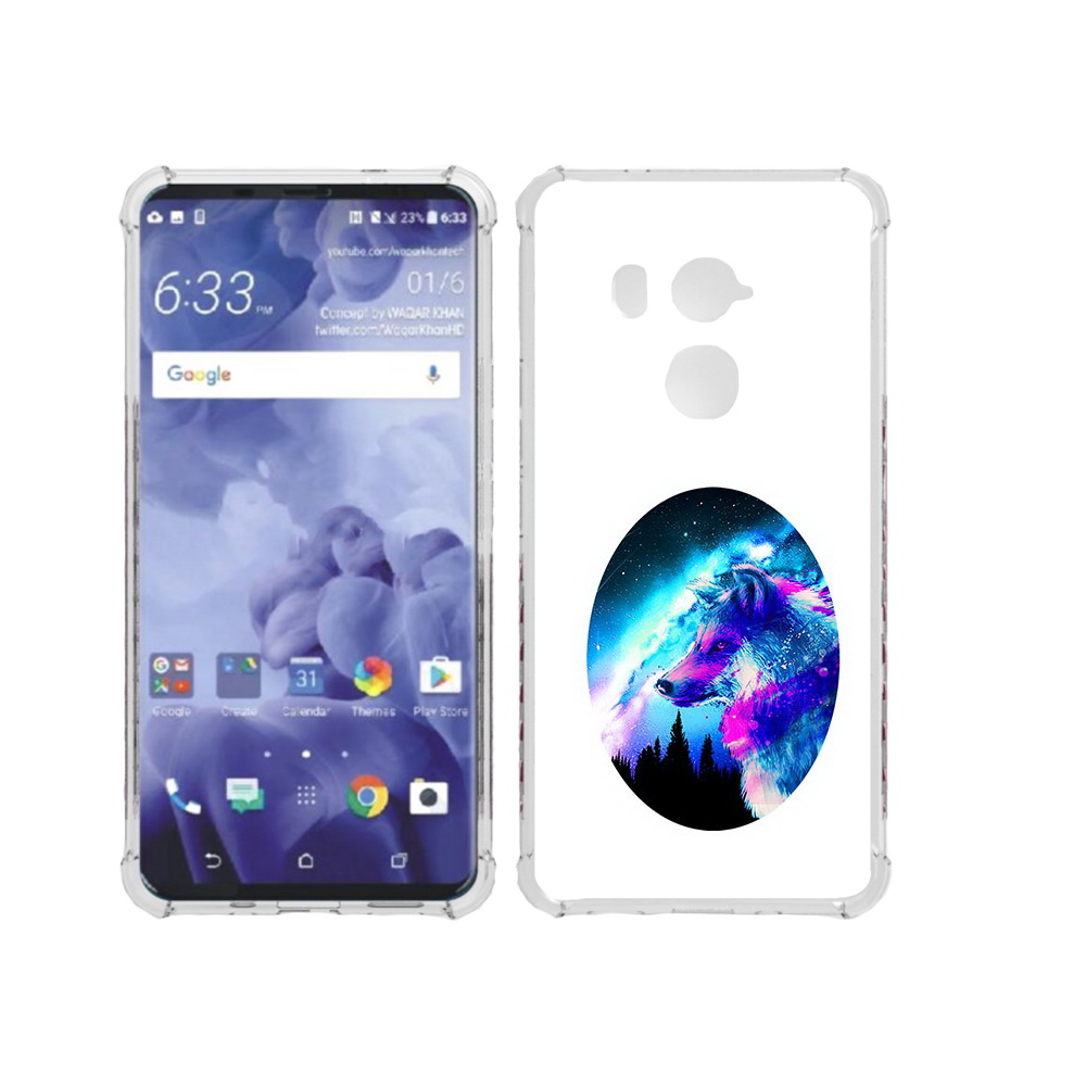 

Чехол MyPads Tocco для HTC U11 Plus голубой волк, Прозрачный, Tocco