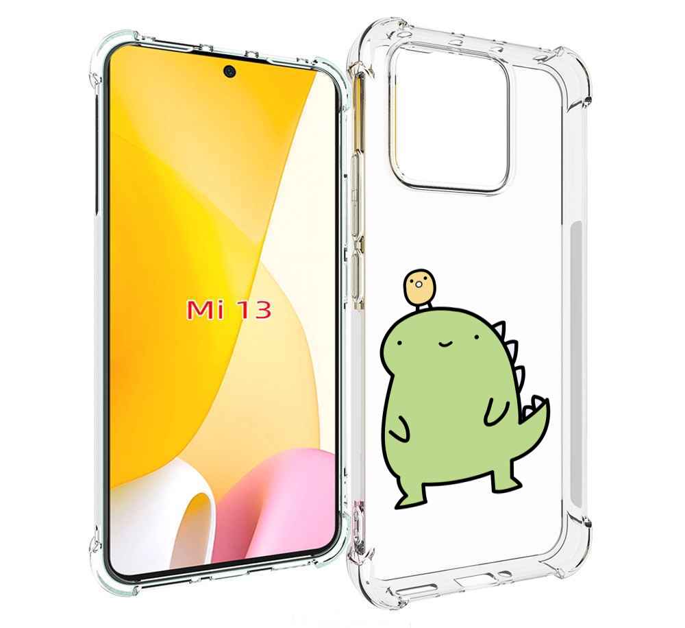 

Чехол MyPads зеленый-динозаврик детский для Xiaomi 13, Прозрачный, Tocco