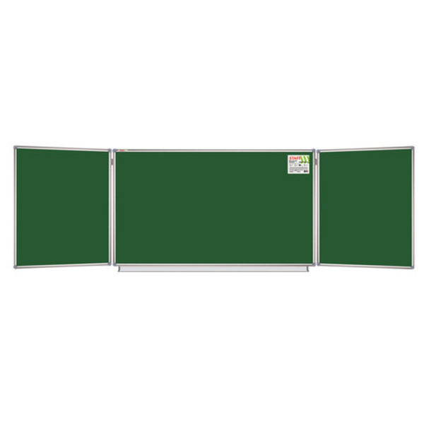 Доска для мела магнитная Staff 3-х элементная 100х150/300 см, зеленая