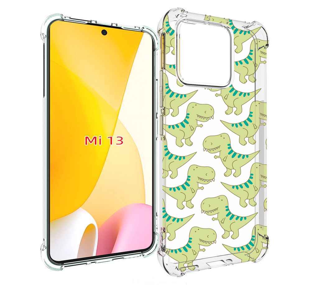 

Чехол MyPads зеленые-динозаврики для Xiaomi 13, Прозрачный, Tocco