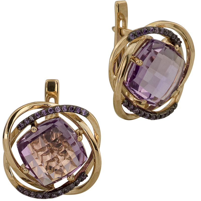 

Серьги из красного золота с аметистом ALORIS 1766АКц, Серьги 1766АКц