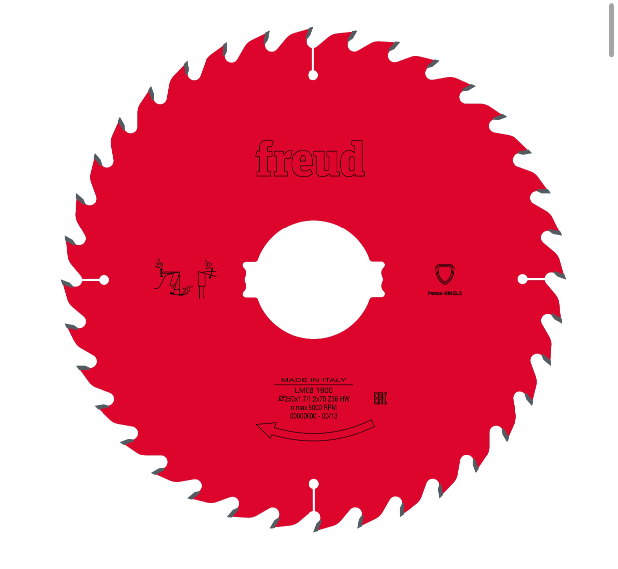 

Пила дисковая Freud 250x2,2х70 Z30, HM LM08 2700