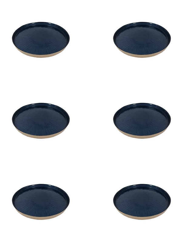 Тарелка с бортом набор 6 шт стекло Аксам viсtoria azzurro 21см 16578