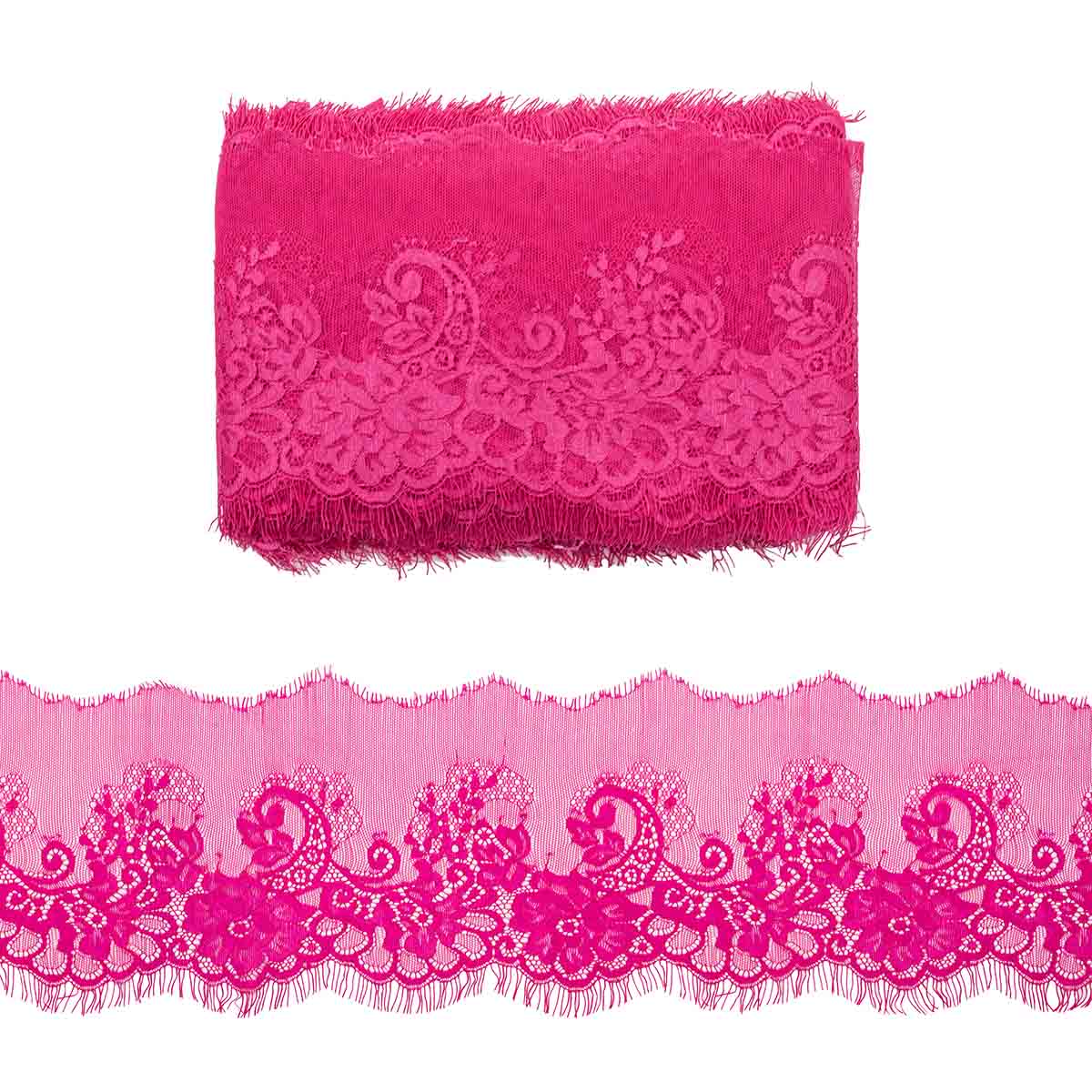 

3AR370 Кружево 'шантильи' 20см*3м (ярко-розовый), 3 м