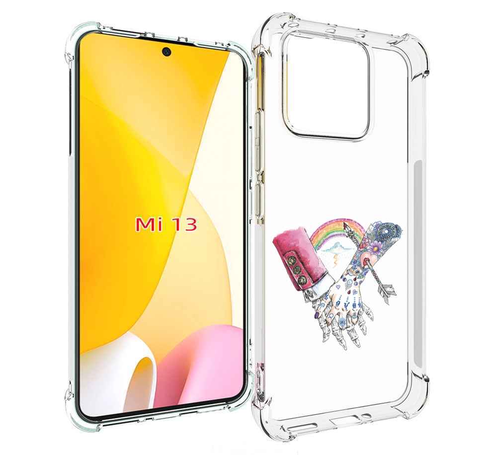 

Чехол MyPads абстракция руки в татуировках для Xiaomi 13, Прозрачный, Tocco
