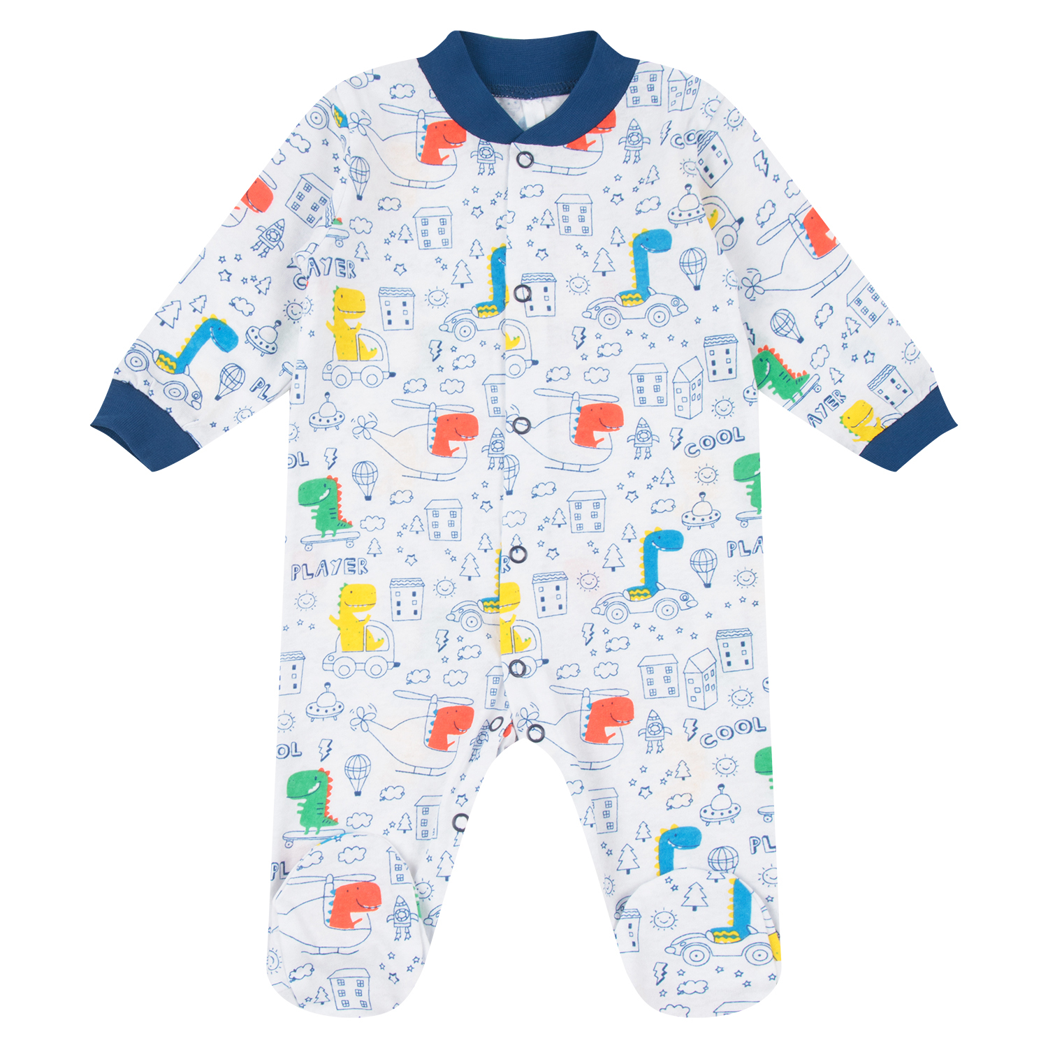 

Комбинезон Leader Kids Динозаврик белый р.62, GL001124670