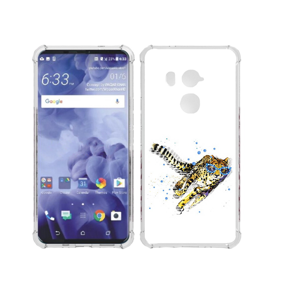 

Чехол MyPads Tocco для HTC U11 Plus гепард в очках, Прозрачный, Tocco