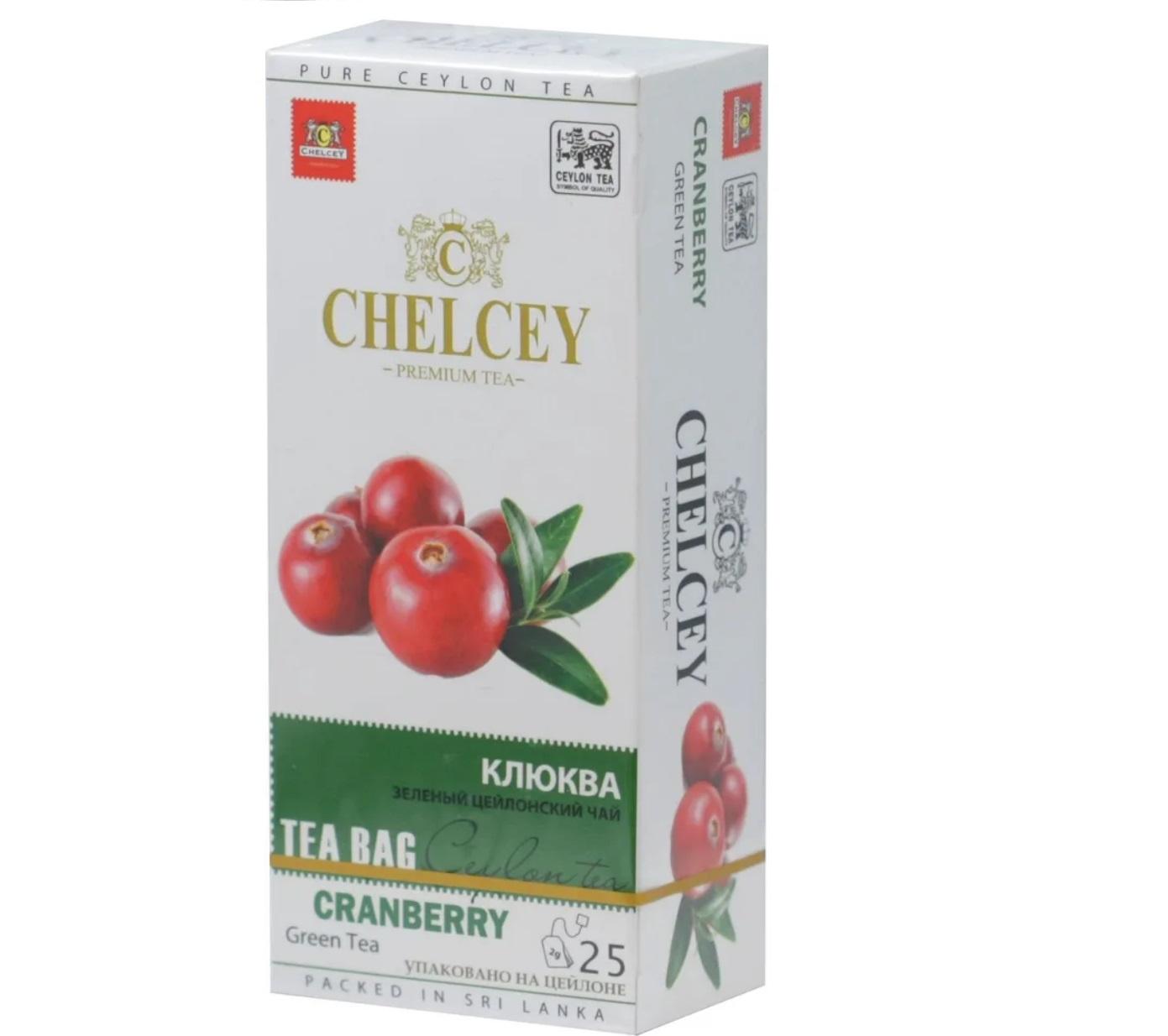 Чай зеленый CHELCEY Клюква, 25 пакетиков