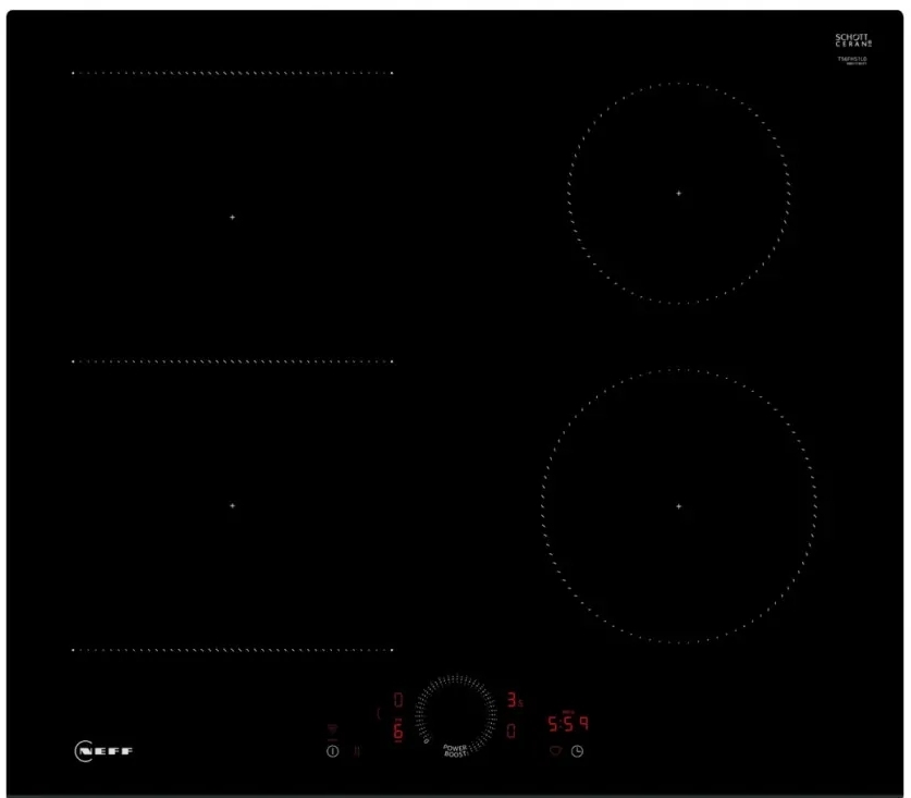 Встраиваемая варочная панель индукционная Neff T56FHS1L0 черный встраиваемая варочная панель индукционная neff tpt5960x t59pt60x0