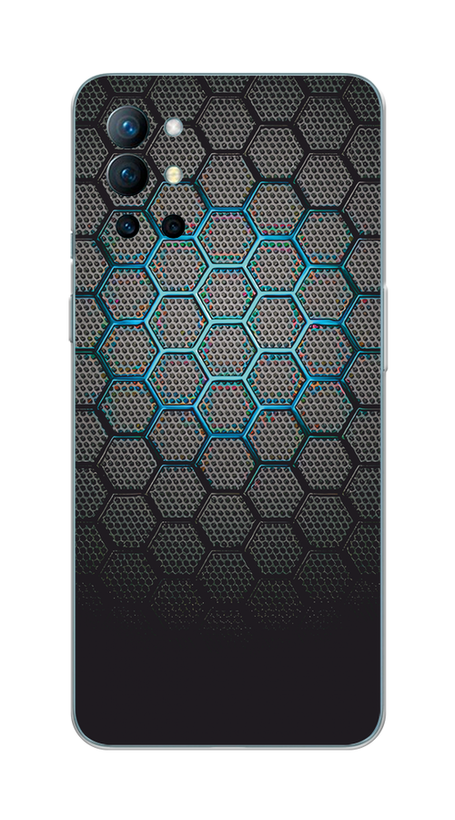 

Чехол Awog на OnePlus 9R / ВанПлас 9R "Бирюзовые соты", Голубой;синий;черный, 151650-3