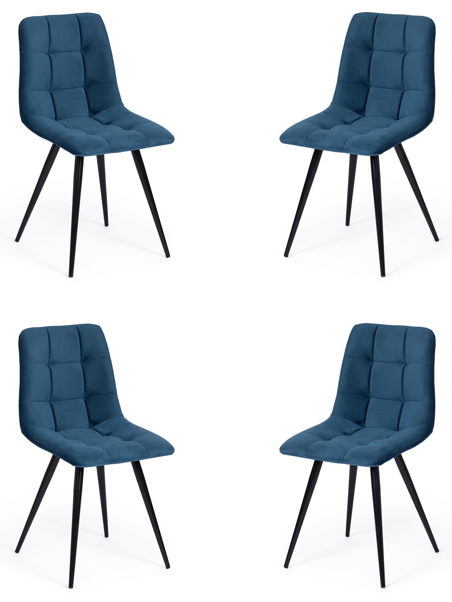 

Комплект стульев (4 шт.) TetChair CHILLY синий barkhat 29, черный, CHILLY (mod. 7095)