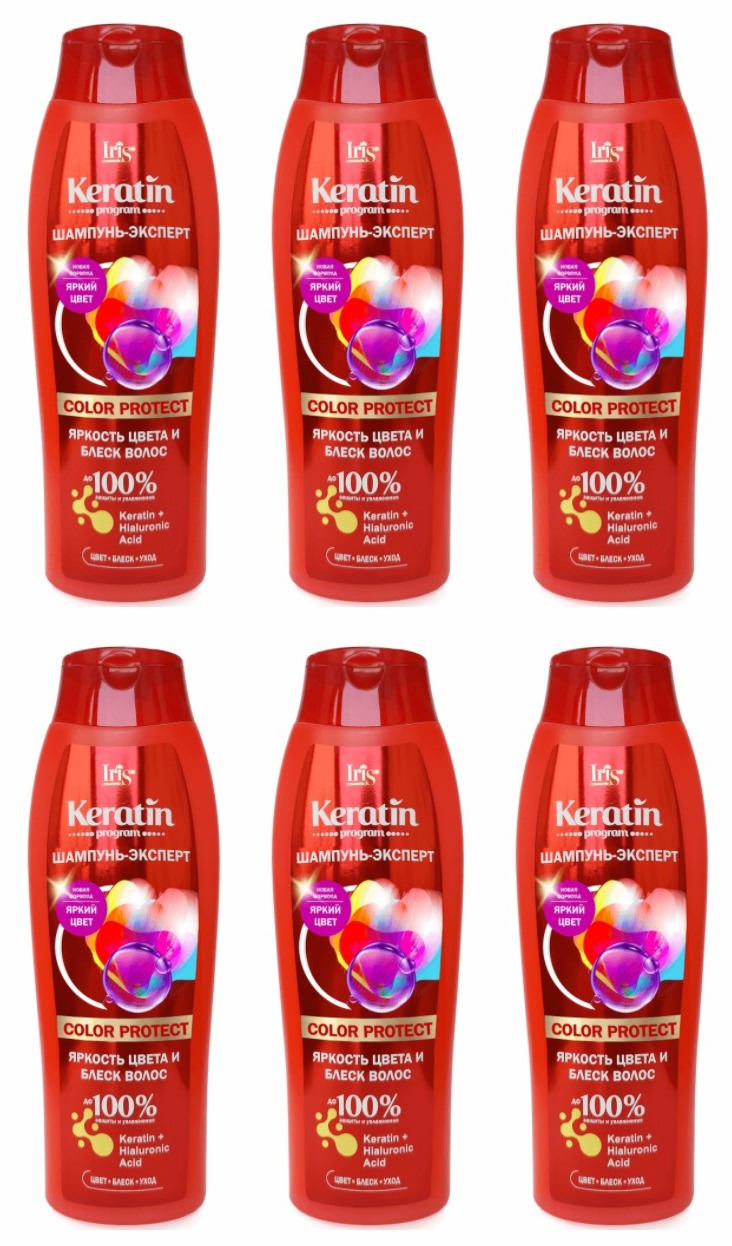 фото Шампунь-эксперт iris keratin program color protect, 400мл,6 шт