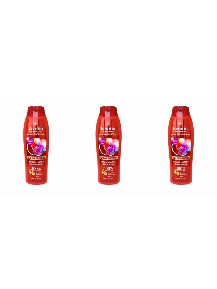 фото Шампунь-эксперт iris keratin program color protect, 400мл,3 шт