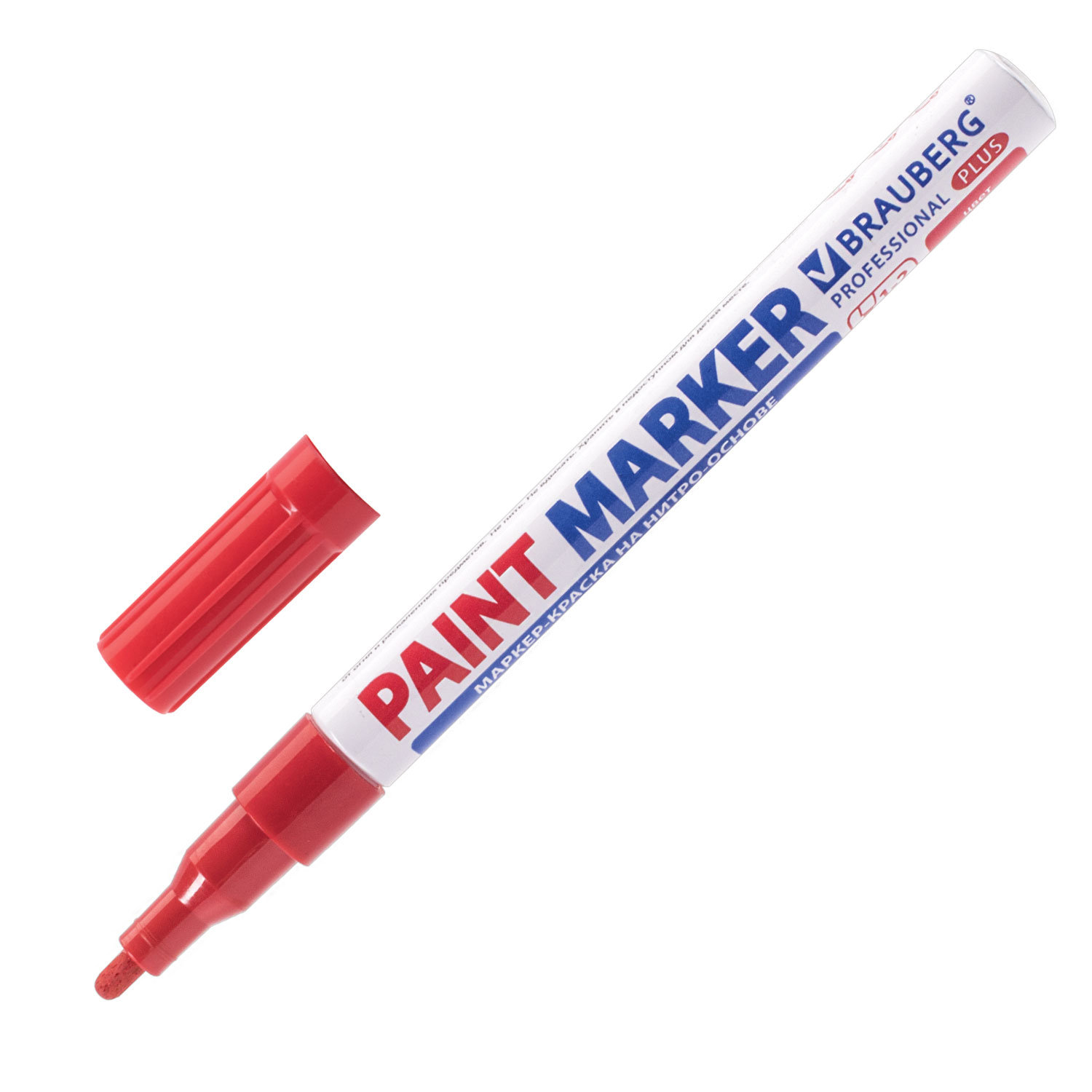 

Маркер-краска лаковый Brauberg Professional Plus 151440, 2мм, красный, 12шт, 151440