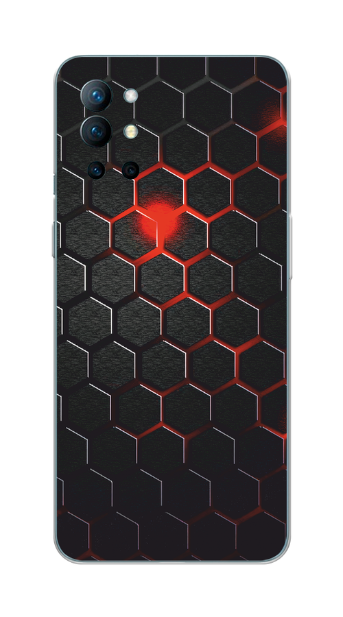 

Чехол Awog на OnePlus 9R / ВанПлас 9R "Фон соты красные", Красный;черный, 151650-3