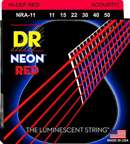 Струны для акустических гитар DR NRA-11-50 NEON RED 1695₽