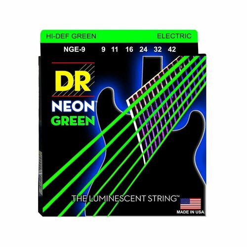 Струны для электрогитар люминесцентные DR NGE-9-42 NEON Green 1686₽