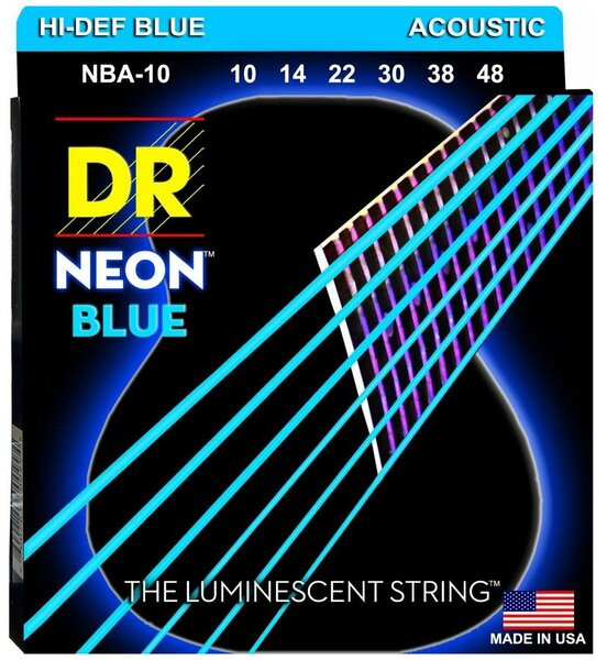 Струны для акустических гитар DR NBA-10 -48 NEON BLUE 1686₽