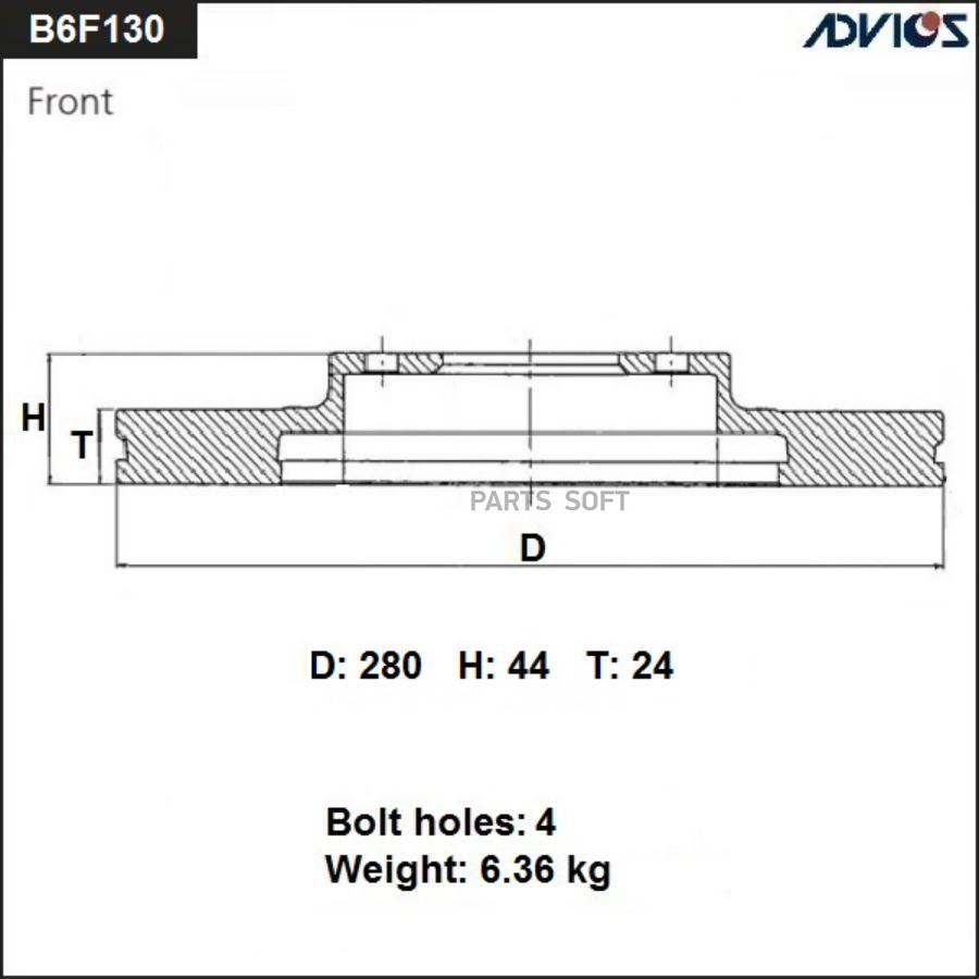 

Тормозной диск ADVICS B6F130B