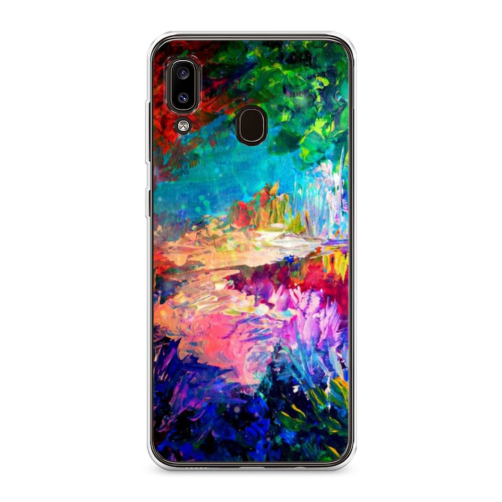 

Чехол на Samsung Galaxy A30 "Лес-гуашь", Синий;розовый;зеленый, 27550-4