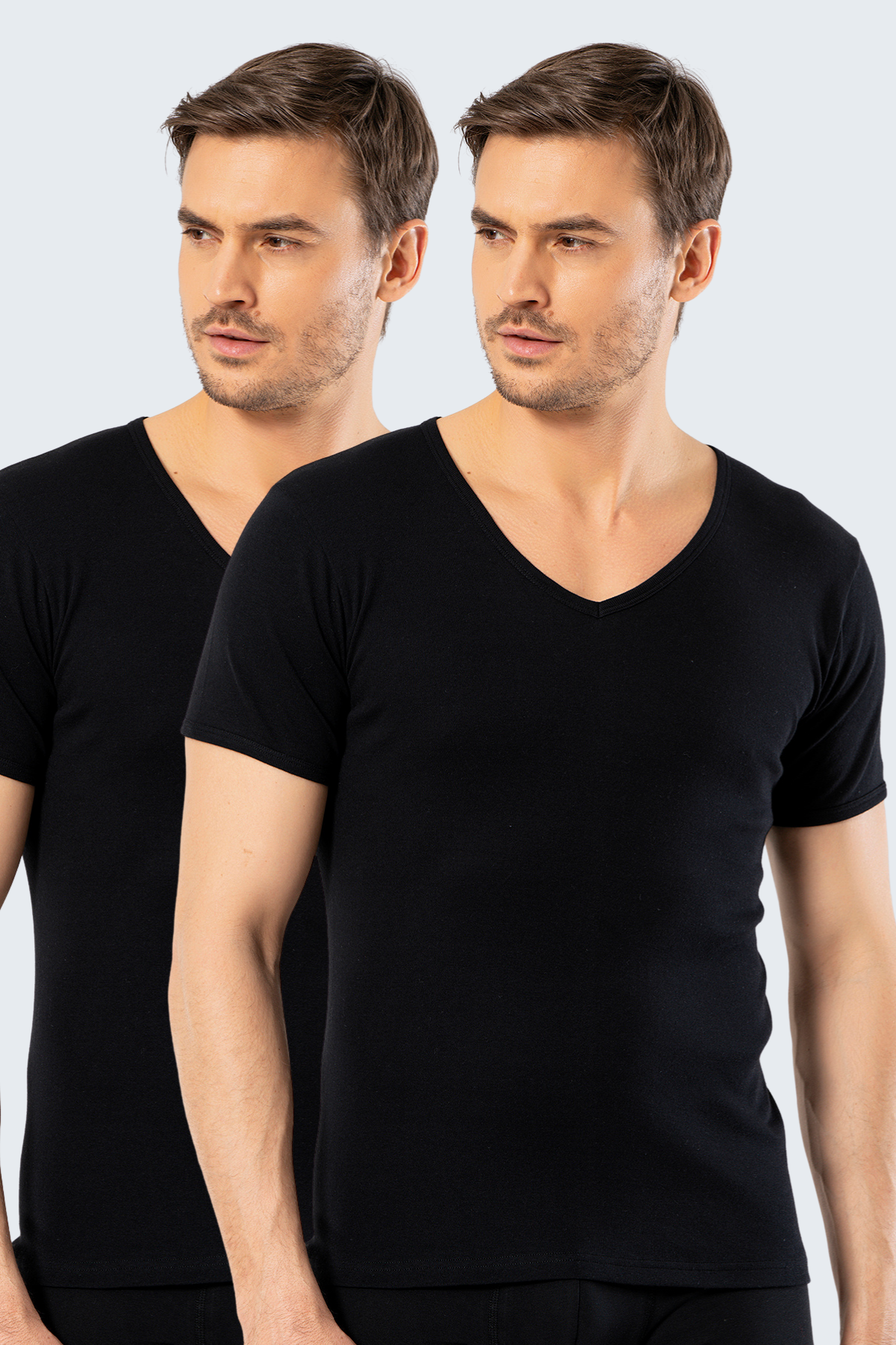 Комплект футболок мужских 1502 черных XL Cacharel. Цвет: черный
