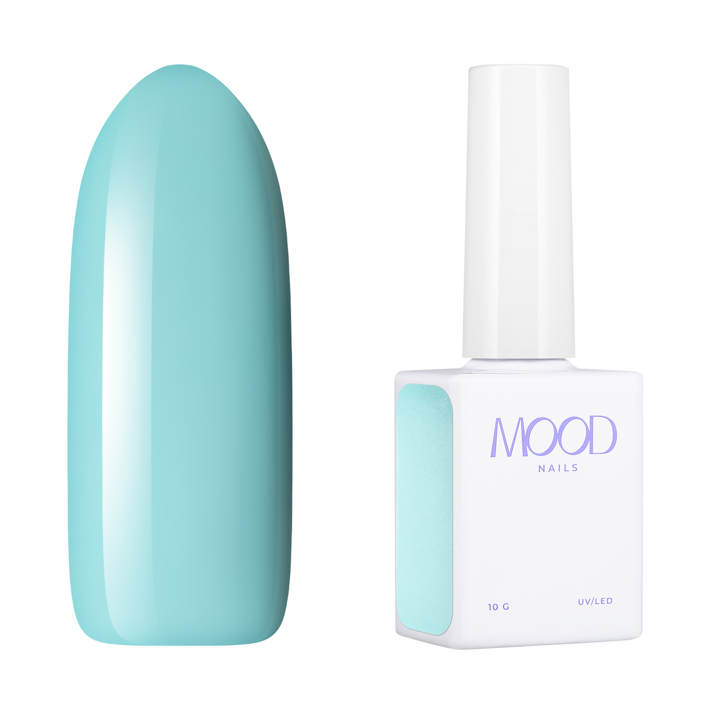 

Гель-лак MOODNAIL Gel-polish Pastel Turquoise 10 мл, Голубой, MOODNAIL