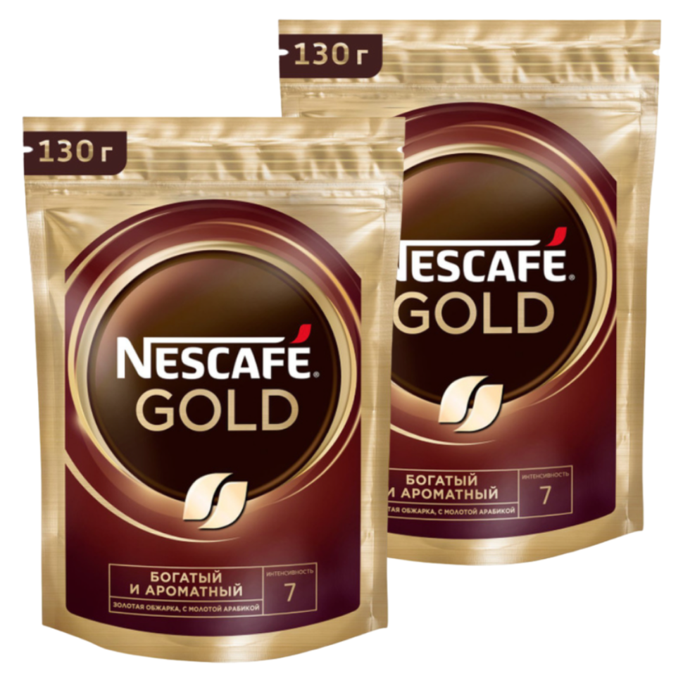 фото Кофе растворимый nescafe gold, 2 шт по 130 г