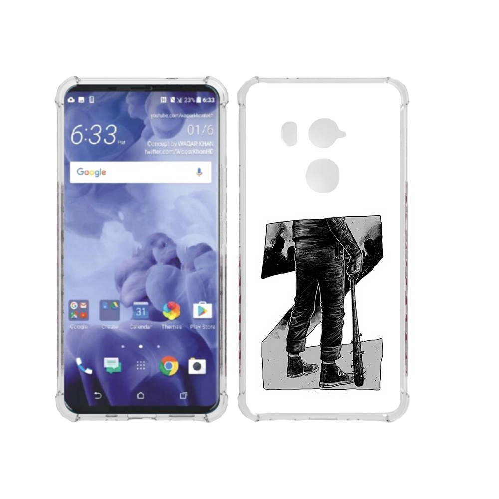

Чехол MyPads Tocco для HTC U11 Plus воин черно белый, Tocco