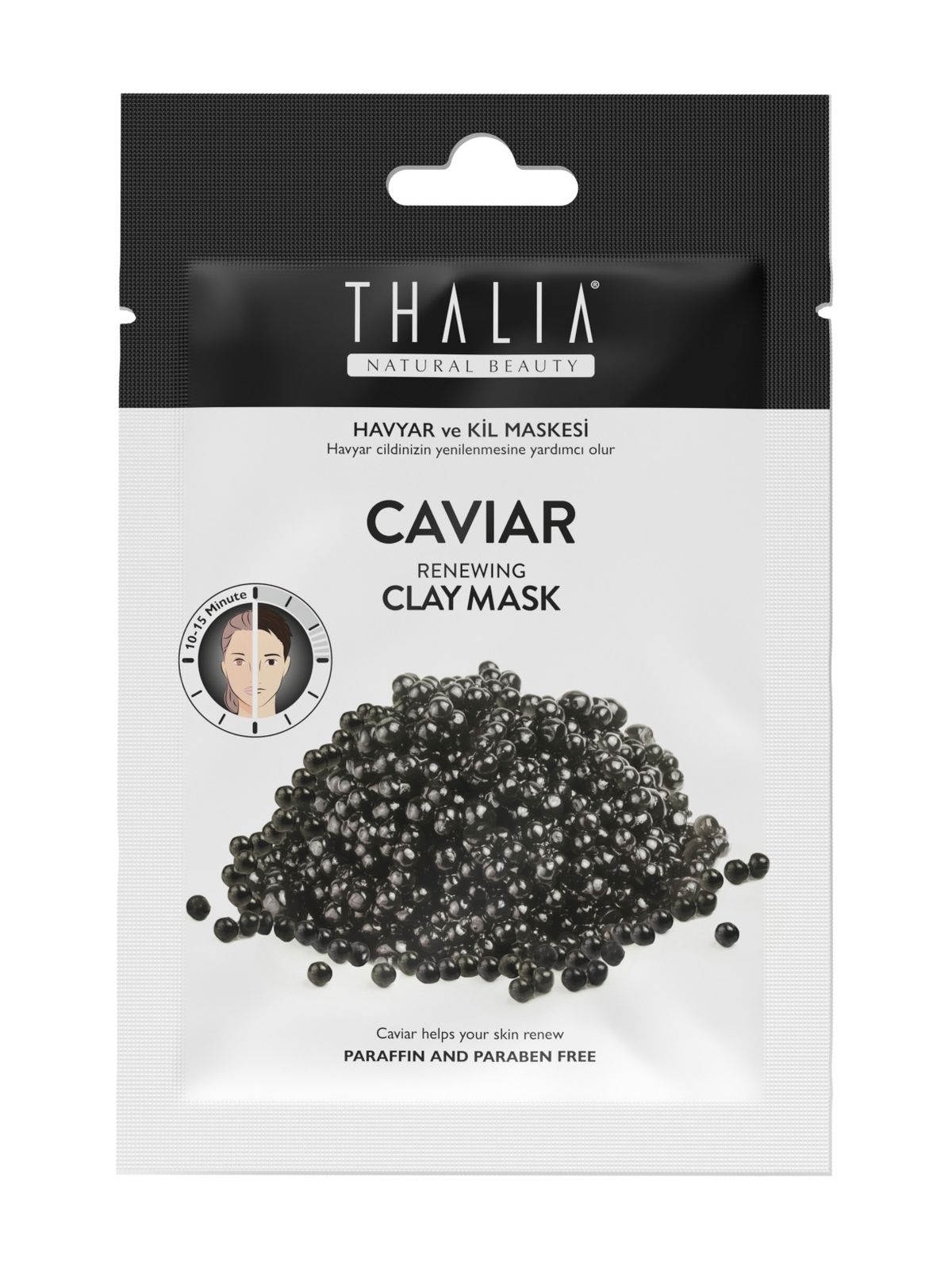 Восстанавливающая глиняная маска для лица Thalia Natural Beauty с экстрактом икры 15 мл 200₽