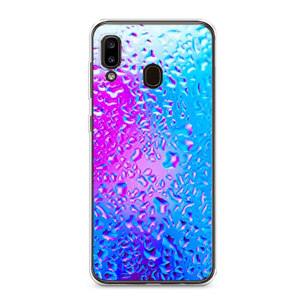 

Чехол на Samsung Galaxy A30 "Капли на стекле", Голубой;розовый, 27550-3