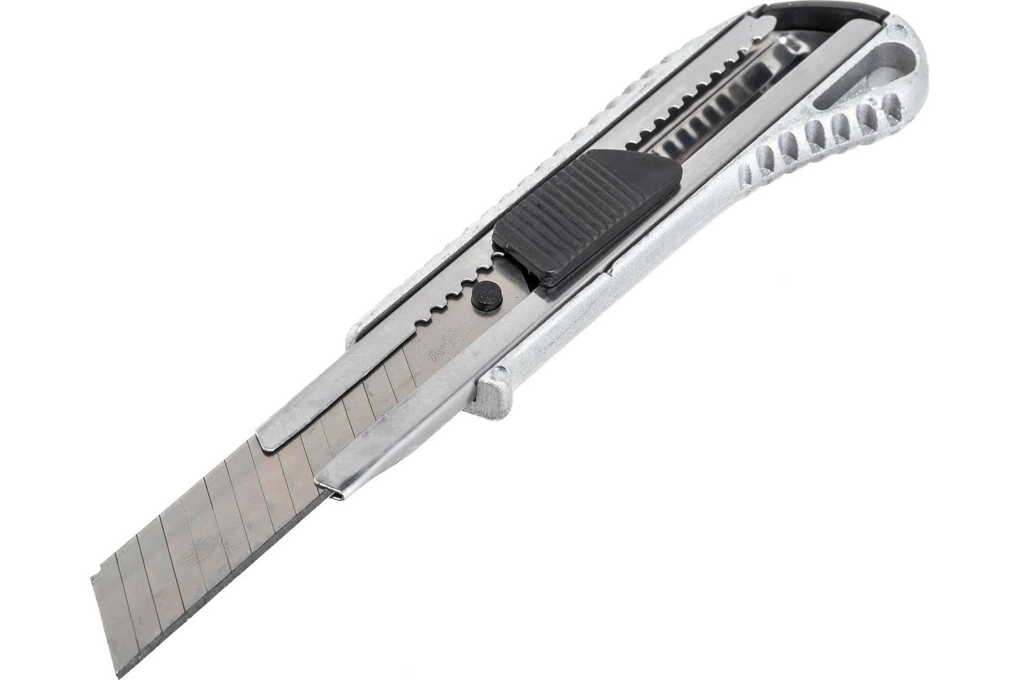 Нож со сменным лезвием 18мм Pro Legend, алюминиевый корпус, кнопка Easy Slider PL4864 скребок энкор со сменным лезвием трапеция 1 12 144 9688