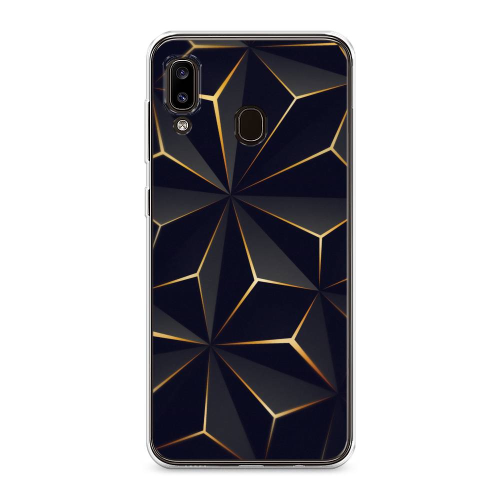 

Чехол на Samsung Galaxy A30 "Черные полигоны", Золотистый;черный, 27550-3