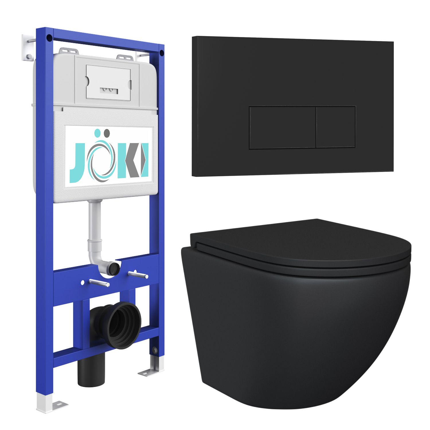 Инсталляция JOKI JK01150 кнопка JK203507BM черный унитаз Stella JK1111019MB черный 33480₽