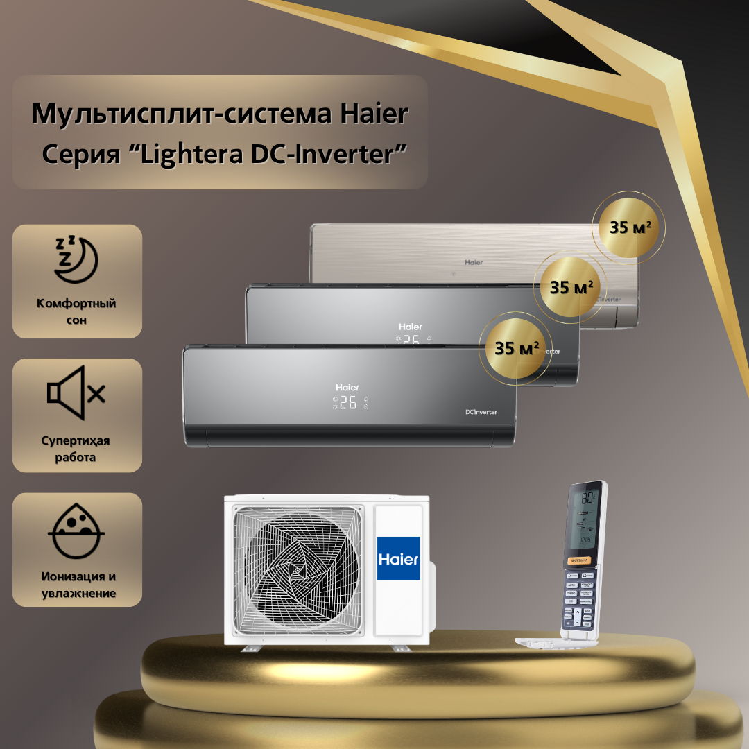 

Мульти сплит-система Haier AS12NS6ERA-B+AS12NS6ERA-G/3U70S2SR5FA, AS12NS6ERA-B+AS12NS6ERA-G/3U70S2SR5FA